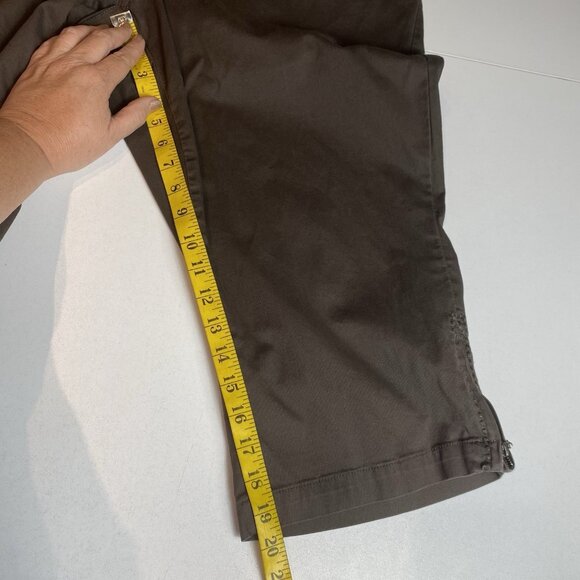 Lane Bryant Womens Crop Pants Brown Top Stitching Zip Hem Pockets Boho Sz 20 - Picture 10 of 10